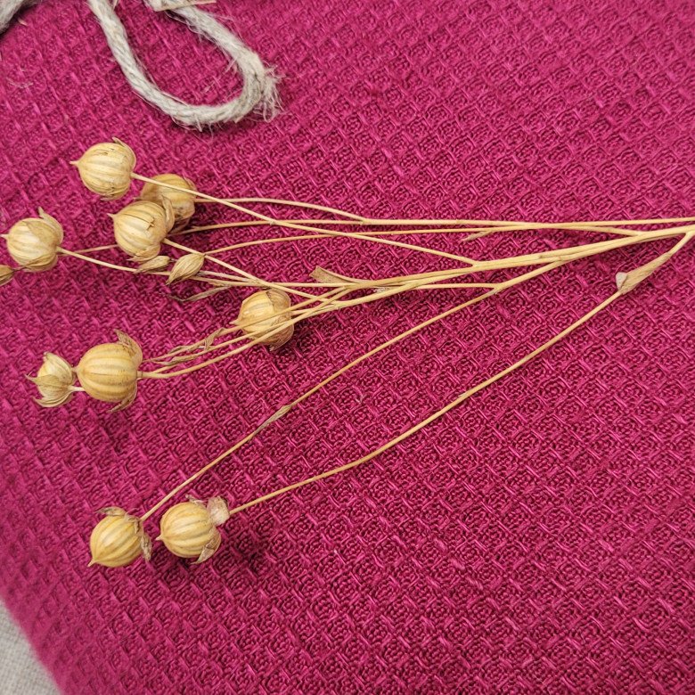 Serviette Nid d'Abeille en Lin Lavé Rose Bruyère - Embrin