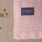 Serviette Nid d'Abeille en Lin Lavé Pétale de Rose