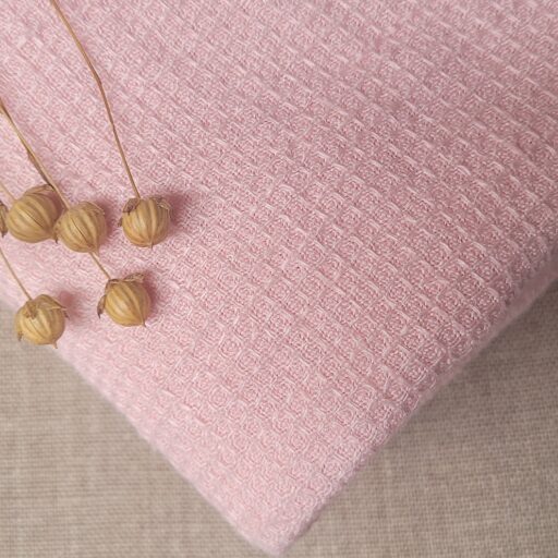 Serviette Nid d'Abeille en Lin Lavé Pétale de Rose