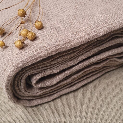 Serviette Nid d'Abeille en Lin Lavé Ficelle