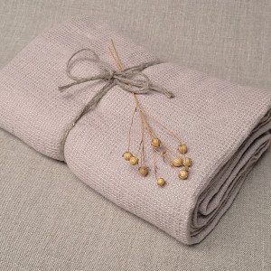 Serviette Nid d'Abeille en Lin Lavé Ficelle