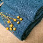 Serviette Nid d'Abeille en Lin Lavé Bleu Prusse