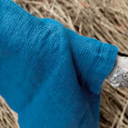 Washed Linen Honeycomb Towel Prussian Blue