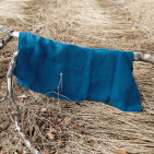 Washed Linen Honeycomb Towel Prussian Blue