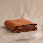 Drap Plat en Lin Lavé Caramel