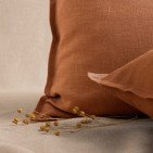 Taie d'Oreiller en Lin Lavé Caramel