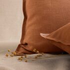 Taie d'Oreiller en Lin Lavé Caramel