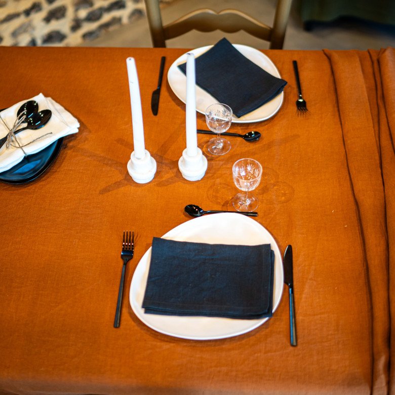 Nappe en Lin Lavé Caramel - Embrin