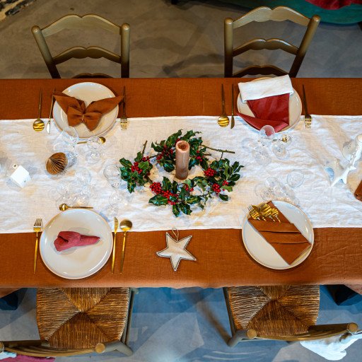 Nappe en Lin Lavé Caramel