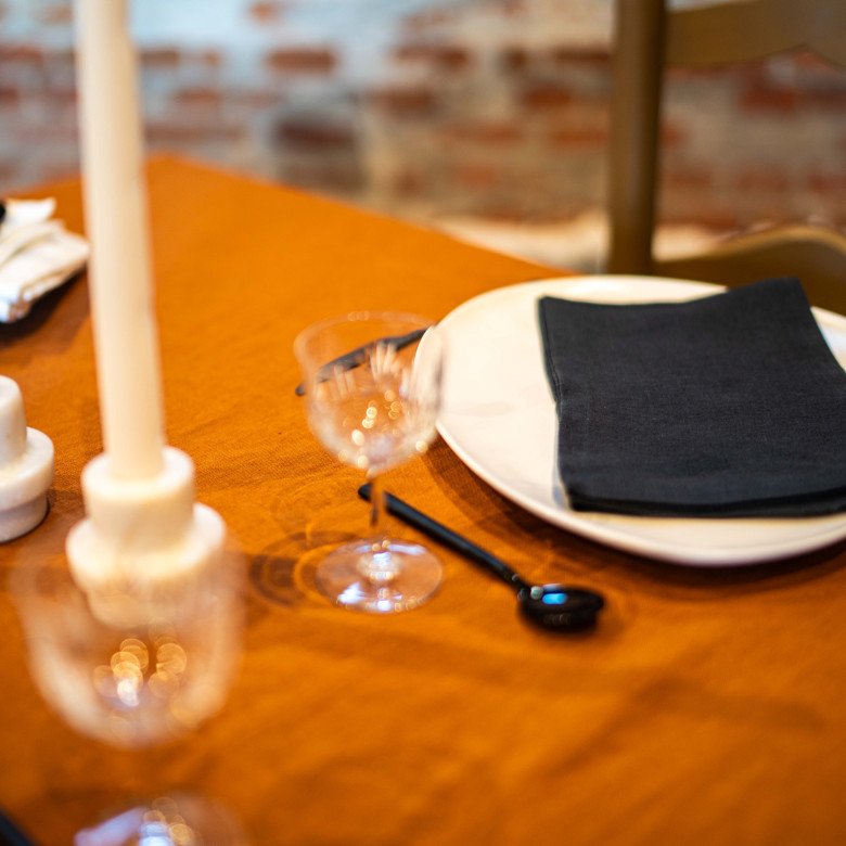 Nappe en Lin Lavé Caramel - Embrin