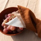 Serviettes de Table en lin Lavé Caramel (lot de 4)