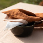 Serviettes de Table en lin Lavé Caramel (lot de 4)