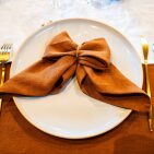 Serviettes de Table en lin Lavé Caramel (lot de 4)