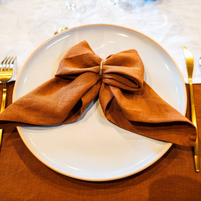 Serviettes de Table en lin Lavé Caramel (lot de 4) - Embrin