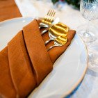 Serviettes de Table en lin Lavé Caramel (lot de 4)