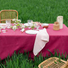 Nappe en lin lavé Rose Bruyère