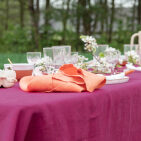 Nappe en lin lavé Rose Bruyère