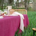 Nappe en lin lavé Rose Bruyère