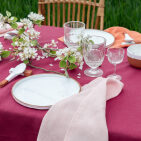 Nappe en lin lavé Rose Bruyère