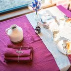 Serviettes de Table en lin Lavé Rose Bruyère (lot de 4)