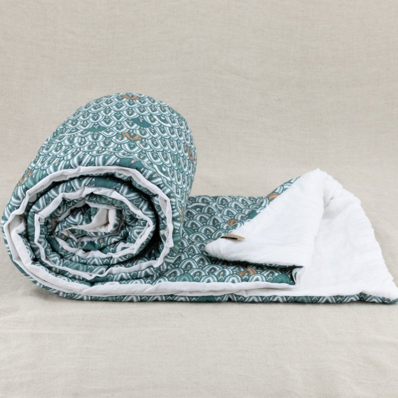 Courtepointe en Lin Lavé Envol de Faisans - Embrin