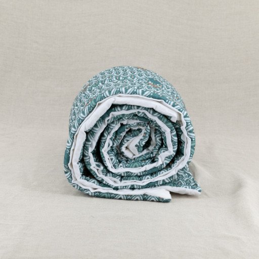 Courtepointe en Lin Lavé Envol de Faisans