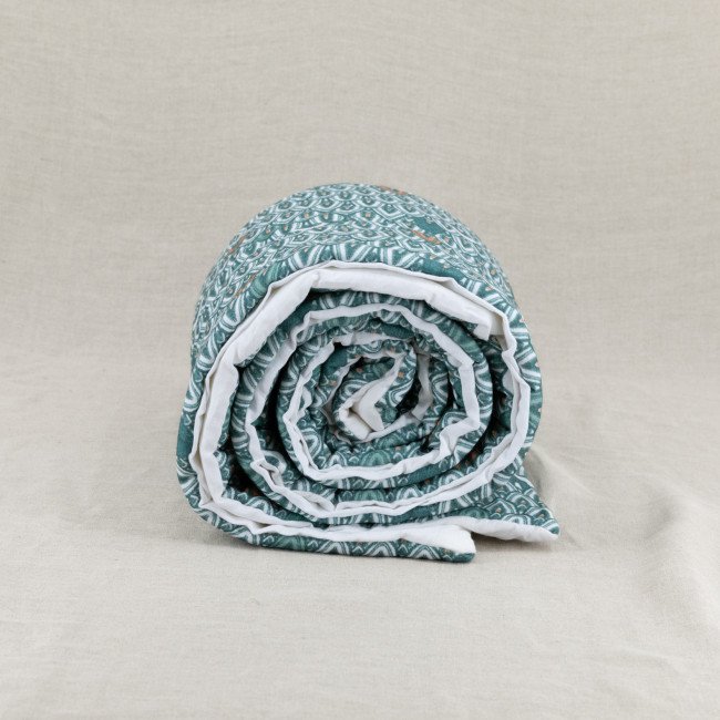 Courtepointe en Lin Lavé Envol de Faisans