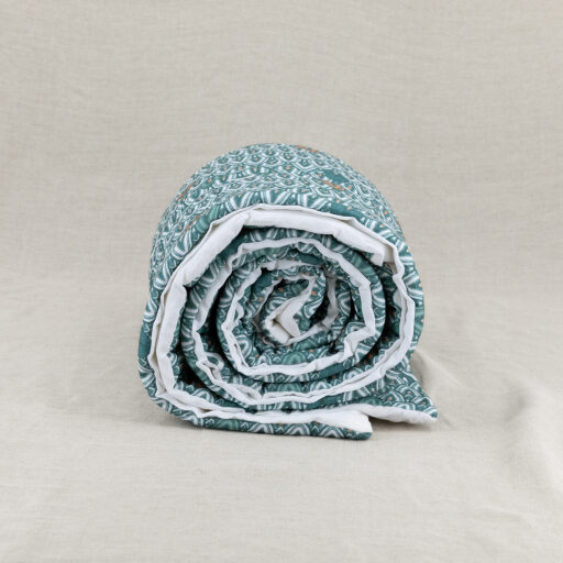 Courtepointe en Lin Lavé Envol de Faisans