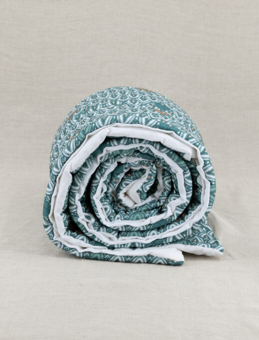 Courtepointe en Lin Lavé Envol de Faisans