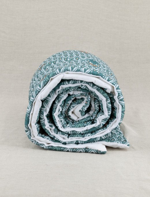 Courtepointe en Lin Lavé Envol de Faisans