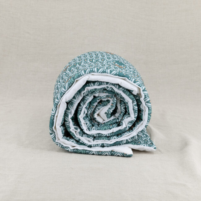 Courtepointe en Lin Lavé Envol de Faisans