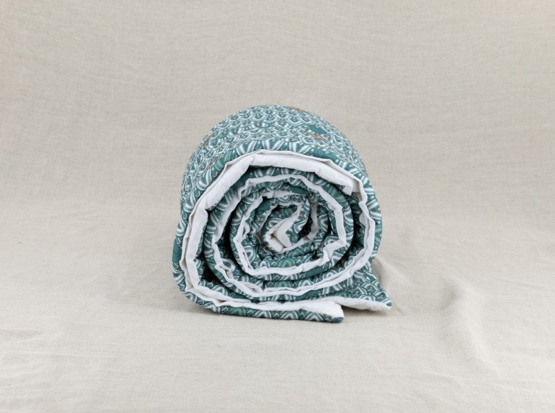 Courtepointe en Lin Lavé Envol de Faisans