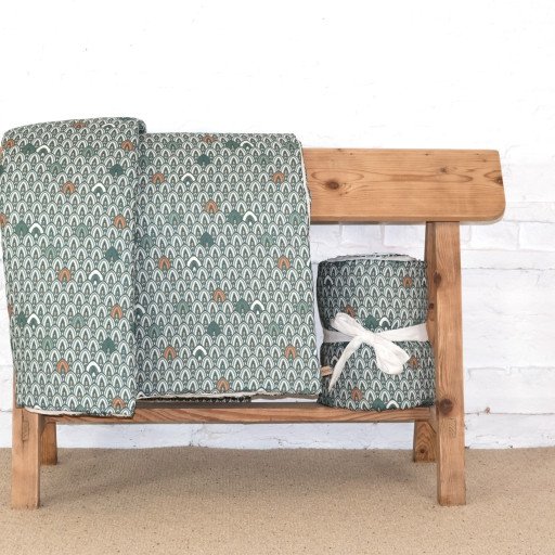 Courtepointe en Lin Lavé Envol de Faisans