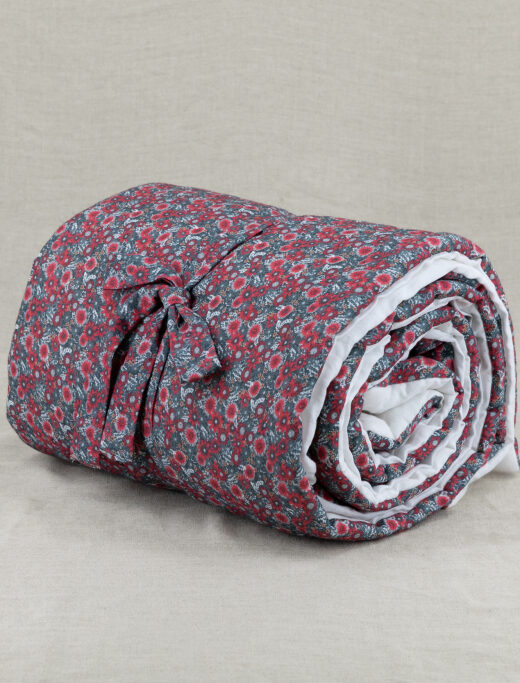 Courtepointe en Lin Lavé Rêverie dans les Sous-Bois