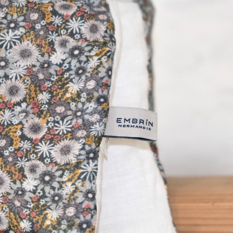 Courtepointe en Lin Lavé Romance dans la Jachère Fleurie - Embrin