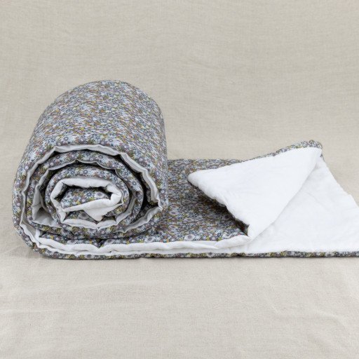 Courtepointe en Lin Lavé Romance dans la Jachère Fleurie