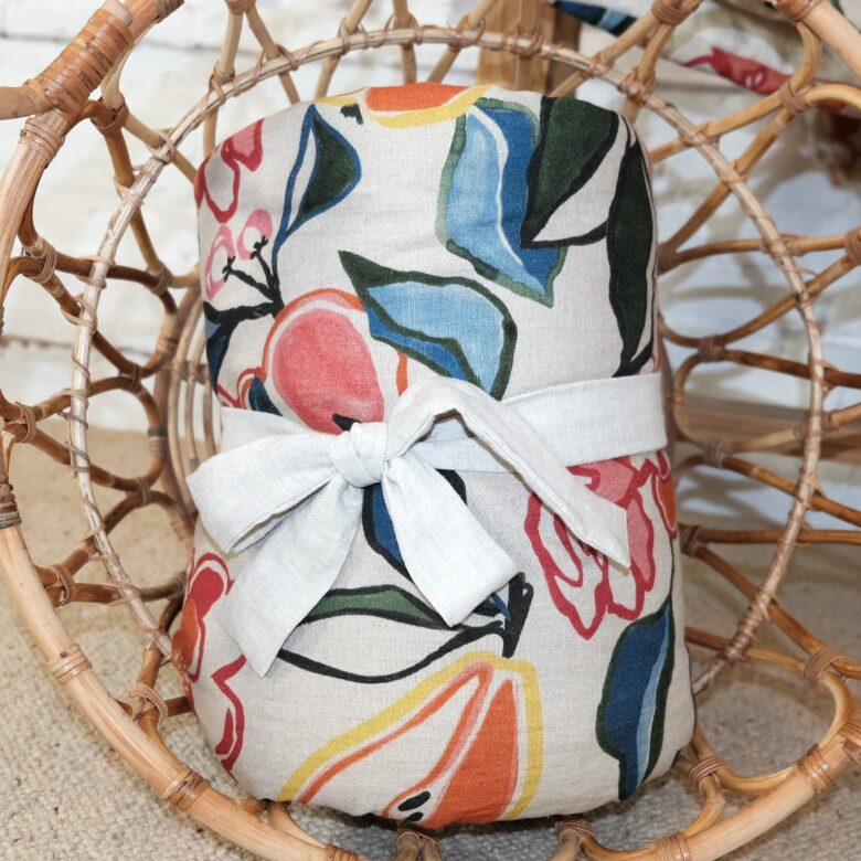 Courtepointe en Lin Lavé Récolte dans les Vergers - Embrin