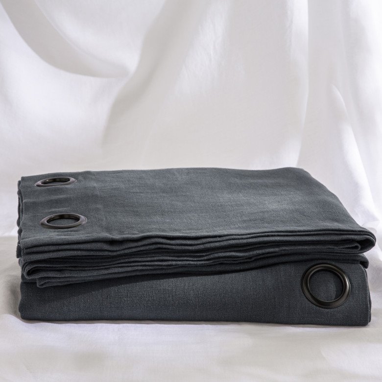 Rideau en lin lavé Gris Plomb - Embrin