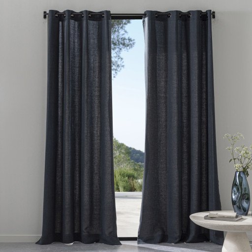 Rideau en lin lavé Gris Plomb