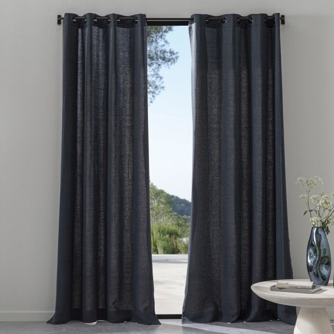 Rideau en lin lavé Gris Plomb