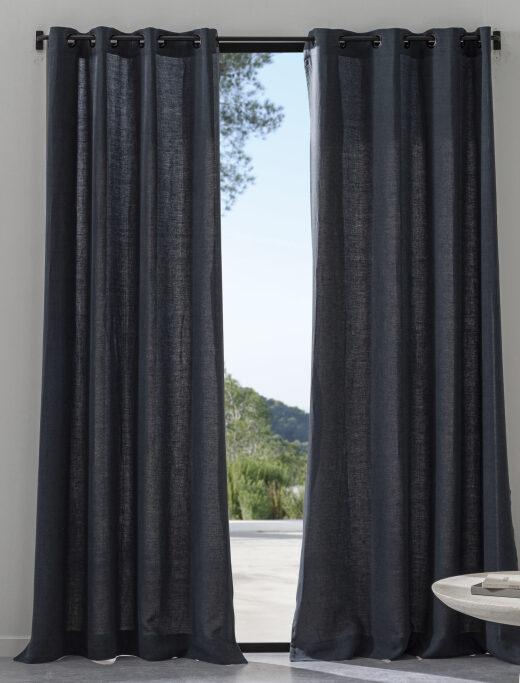 Rideau en lin lavé Gris Plomb