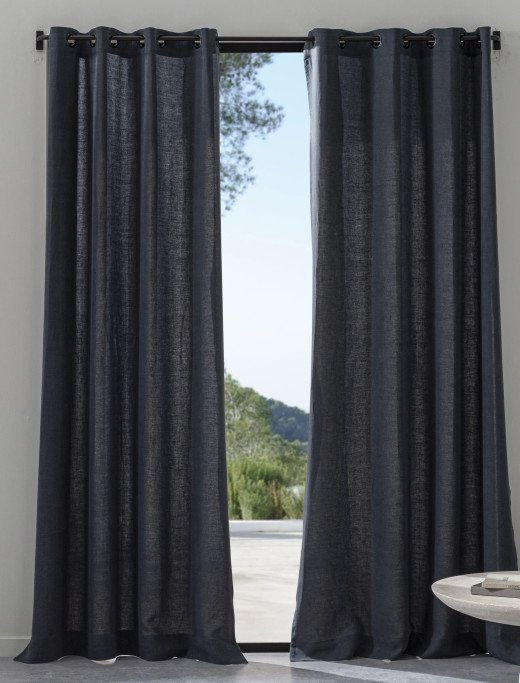 Rideau en lin lavé Gris Plomb