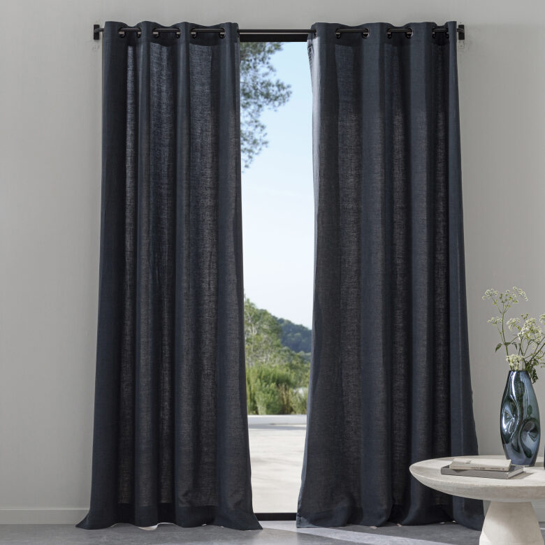 Rideau en lin lavé Gris Plomb - Embrin