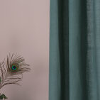 Rideau en lin lavé Vert Paon