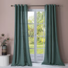 Rideau en lin lavé Vert Paon