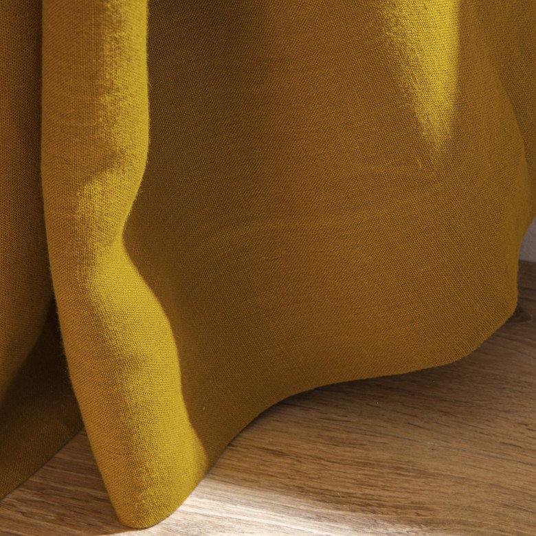 Rideau en lin lavé Jaune Curry - Embrin