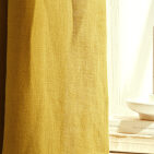 Rideau en lin lavé Jaune Curry
