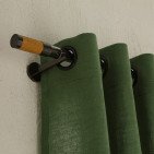 Rideau en lin lavé Vert mousse