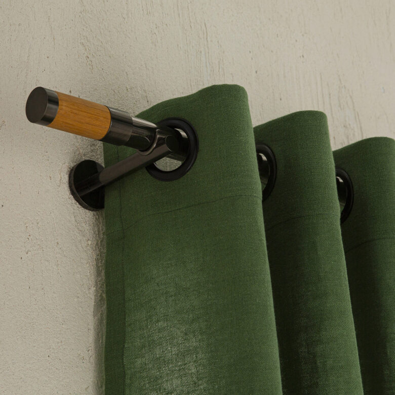 Rideau en lin lavé Vert mousse - Embrin