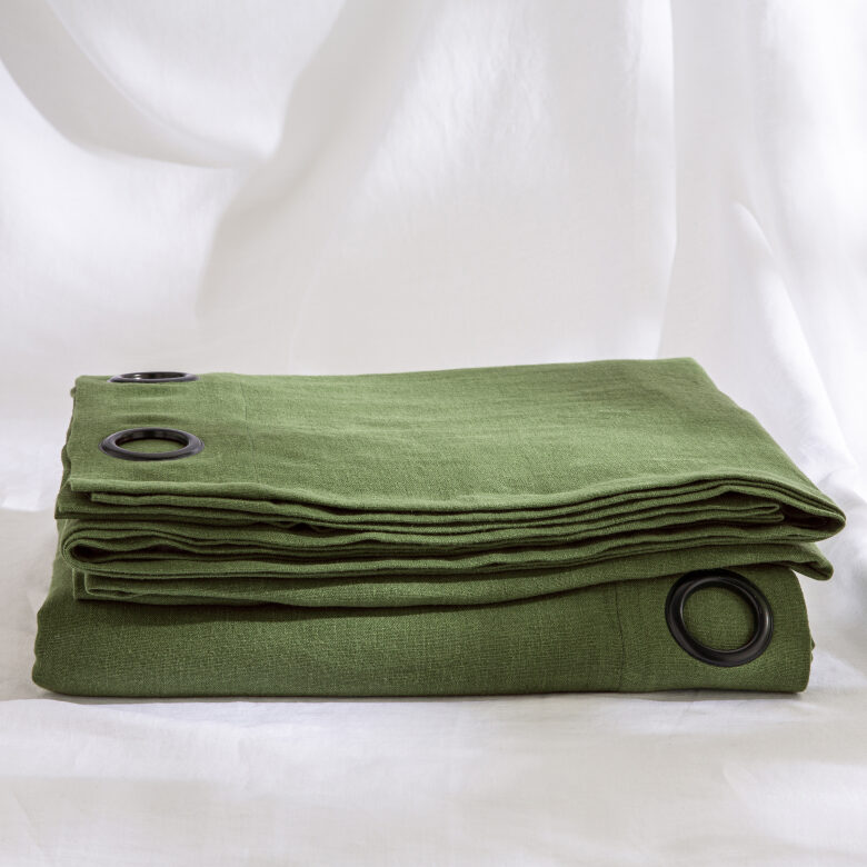 Rideau en lin lavé Vert mousse - Embrin